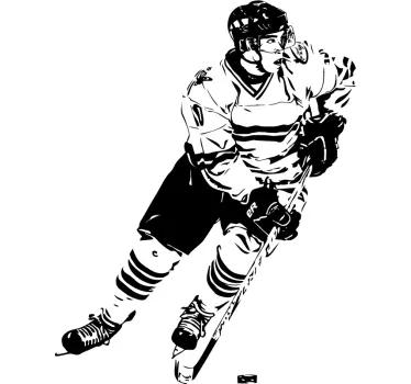 Ice Hockey Player Wall Sticker - TenStickers