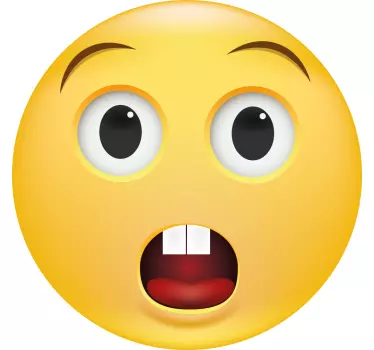 Yellow perplexed emoji wallpaper decal - TenStickers