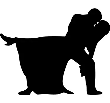 Couple dancing vinyl silhouette decal - TenStickers