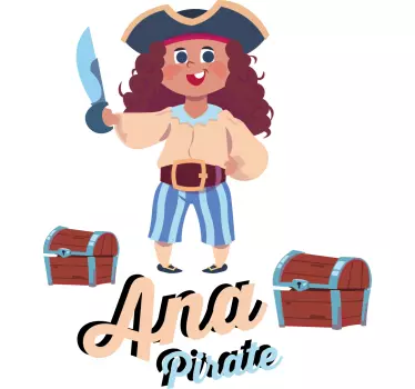 Wall stickers for kids cheerful pirate character - TenStickers