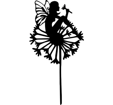 Silhouette fairy and dandelion fairy tale wall decal - TenStickers