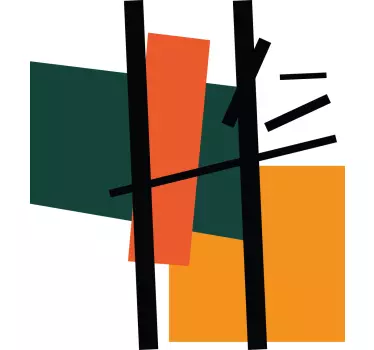 Squares and rectangles abstract art vinyl wall art - TenStickers