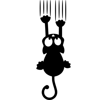 Cat falling custom fridge decals - TenStickers