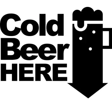 Cold beer here fridge decal - TenStickers