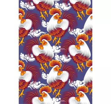 Chickens pattern Chinese  fridge decals - TenStickers