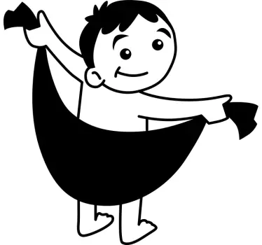 Baby drying off with wat shower sticker - TenStickers