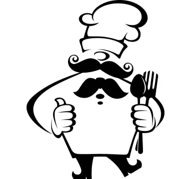 Funny chef character design dining room sticker - TenStickers