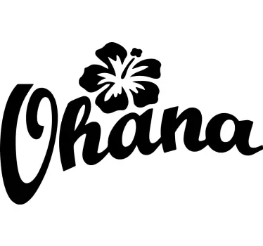 Flower Ohana text wall decal - TenStickers