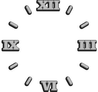 Amazing Roman numbers with shadows clock sticker - TenStickers