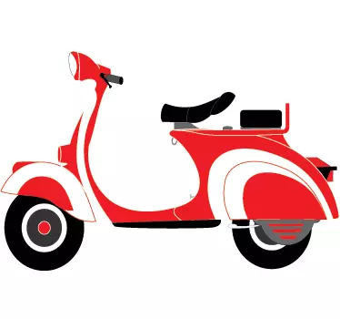 Red Vespa Decorative Sticker - TenStickers