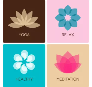 Four Meditation Decorative Decals - TenStickers