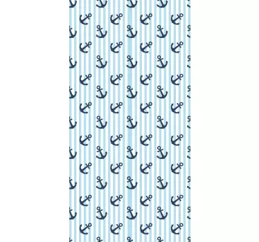 Navy blue vertical stripes pattern shower sticker - TenStickers