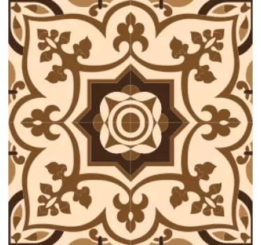 Brown spanish style tiles pattern transfer - TenStickers