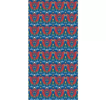 Vibrant Avian Motif door sticker - TenStickers