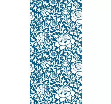 Marine blue flora fridge decal - TenStickers