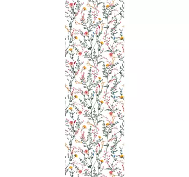 Door sticker floral bird inspiration - TenStickers
