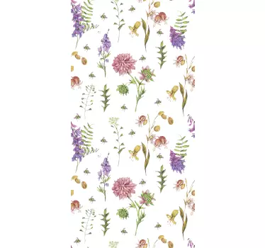 Multicolor minimalistic wildflowers fridge decal - TenStickers