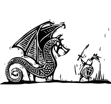 St. George slays the dragon dinosaur wall sticker - TenStickers