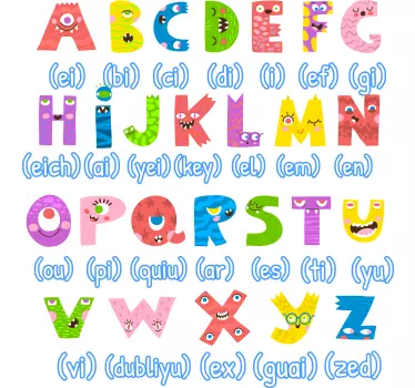 Monster style alphabet alphabet wall sticker - TenStickers