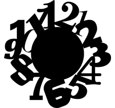 Messy Numbers Clock Sticker - TenStickers