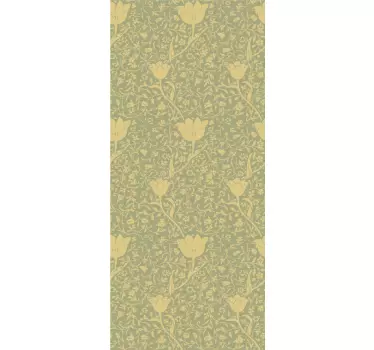 Gold and green subtle floral pattern shower decal - TenStickers