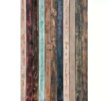 Colorful painted vertical planks fridge decal - TenStickers