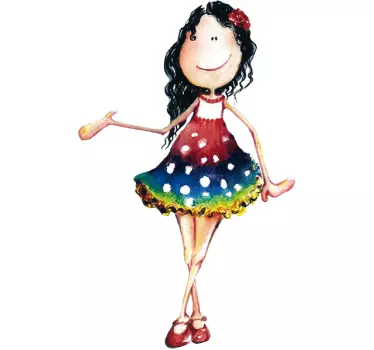 Little Girl in Dress Kids Decal - TenStickers