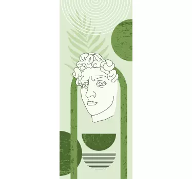 Door sticker contemporary face art design - TenStickers