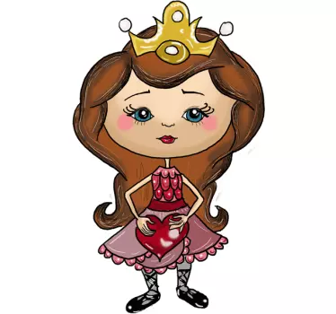 Little Princess With Heart Sticker - TenStickers