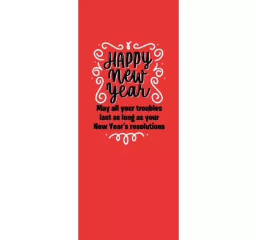 Funny Happy new year quote glass door sticker - TenStickers