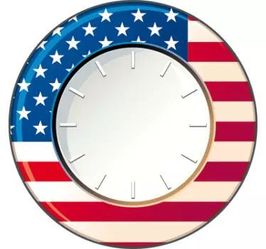 Wall Clock USA Sticker - TenStickers