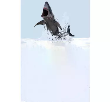 Realistic shark underwater picture shower sticker - TenStickers