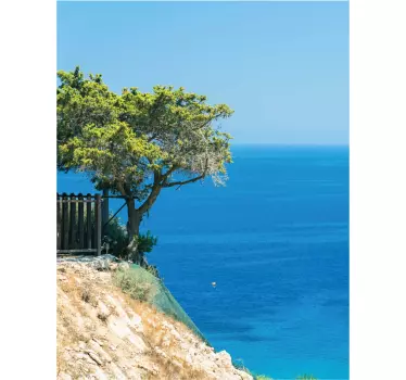 Forest with rocks and the ocean shower sticker - TenStickers