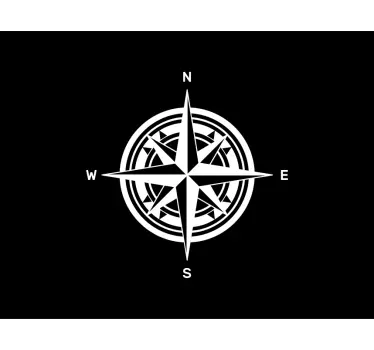 Solid color background with wind rose shower sticker - TenStickers