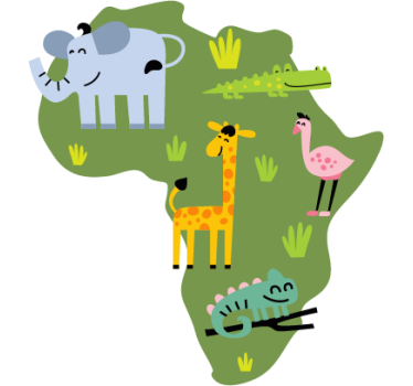 African Animal Map Wall Sticker - TenStickers