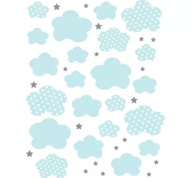 Pack of 41 Blue Clouds Kids Stickers - TenStickers
