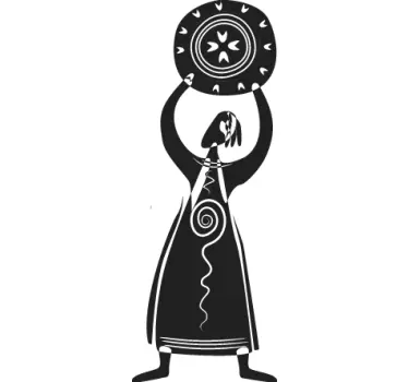 Tribal Woman With Shield Sticker - TenStickers