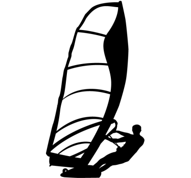Wind Surfer Silhouette Sticker - TenStickers