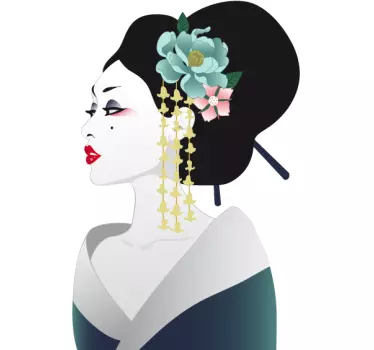 Japanese Geisha Wall Sticker - TenStickers
