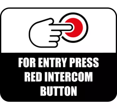Press intercom button sign sticker - TenStickers