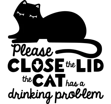 Close the lid cat pet wall art - TenStickers