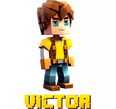 block kid video game decal - TenStickers
