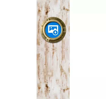 Ship window on aged texture door decal - TenStickers