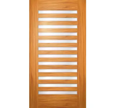 Wood texture with windows door sticker - TenStickers