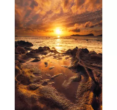 Cloudy sunset landscape shower screen vinyl sticker - TenStickers