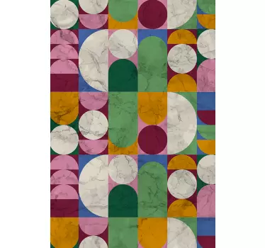 Geometric textured shapes shower screen decal - TenStickers