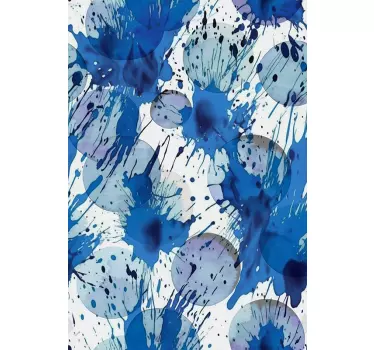 Blue ink circles shower screen sticker - TenStickers