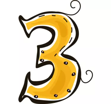 Number 3 Sticker - TenStickers