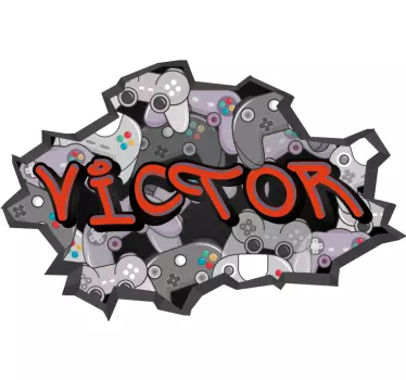 Custom graffiti name for gamers teenager's room wall decal  - TenStickers