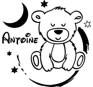 Cute bear with stars wall sticker children's room - TenStickers